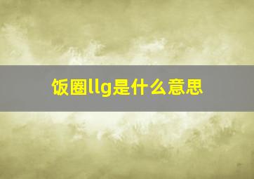 饭圈llg是什么意思