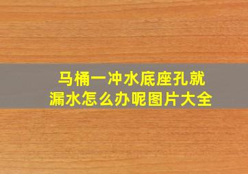 马桶一冲水底座孔就漏水怎么办呢图片大全