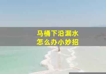 马桶下沿漏水怎么办小妙招