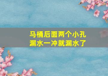 马桶后面两个小孔漏水一冲就漏水了