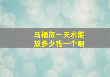 马桶放一天水能放多少钱一个啊