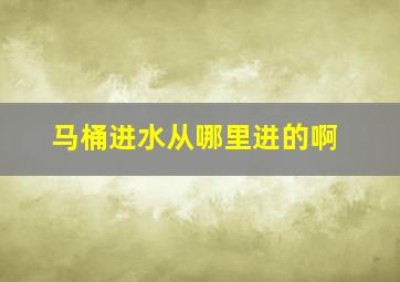 马桶进水从哪里进的啊