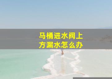 马桶进水阀上方漏水怎么办