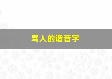 骂人的谐音字