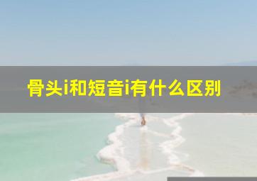 骨头i和短音i有什么区别