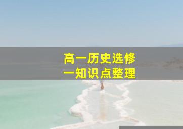 高一历史选修一知识点整理