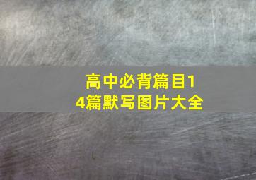 高中必背篇目14篇默写图片大全