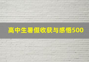 高中生暑假收获与感悟500