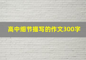 高中细节描写的作文300字