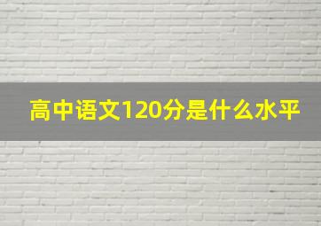 高中语文120分是什么水平