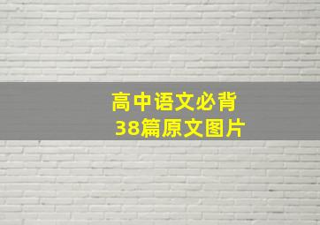 高中语文必背38篇原文图片