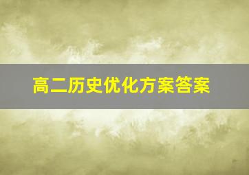 高二历史优化方案答案