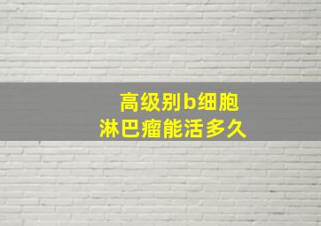 高级别b细胞淋巴瘤能活多久