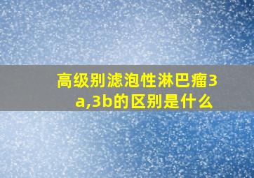 高级别滤泡性淋巴瘤3a,3b的区别是什么