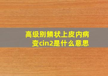 高级别鳞状上皮内病变cin2是什么意思