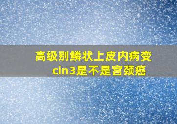 高级别鳞状上皮内病变cin3是不是宫颈癌