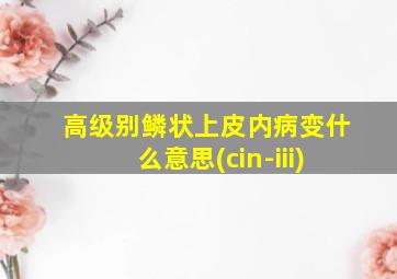 高级别鳞状上皮内病变什么意思(cin-iii)