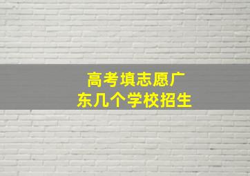 高考填志愿广东几个学校招生