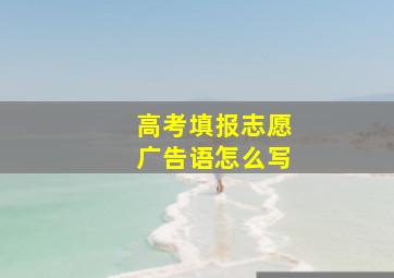 高考填报志愿广告语怎么写