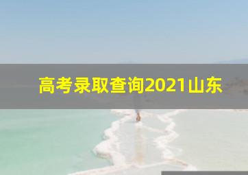 高考录取查询2021山东