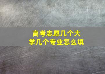 高考志愿几个大学几个专业怎么填