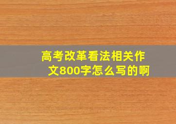 高考改革看法相关作文800字怎么写的啊