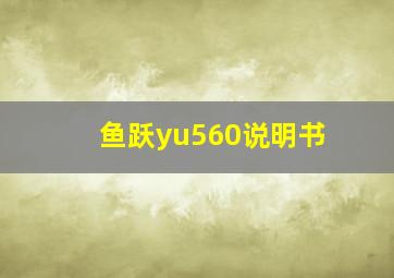 鱼跃yu560说明书