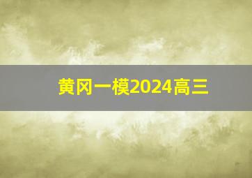 黄冈一模2024高三