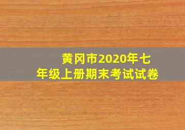 黄冈市2020年七年级上册期末考试试卷