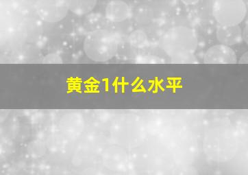 黄金1什么水平