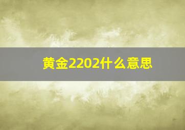 黄金2202什么意思