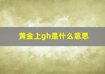 黄金上gh是什么意思