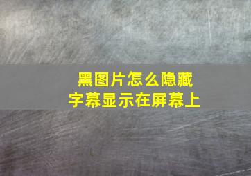 黑图片怎么隐藏字幕显示在屏幕上