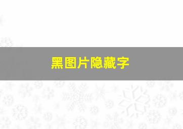 黑图片隐藏字