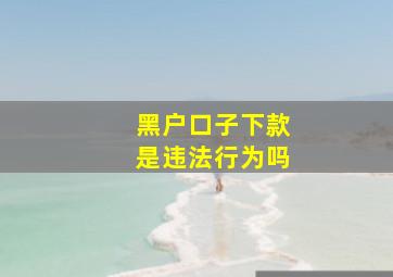 黑户口子下款是违法行为吗