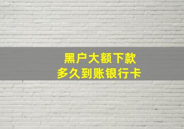 黑户大额下款多久到账银行卡