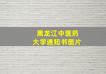 黑龙江中医药大学通知书图片