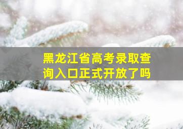 黑龙江省高考录取查询入口正式开放了吗