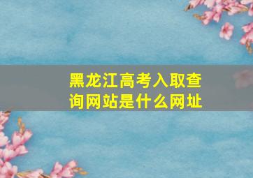 黑龙江高考入取查询网站是什么网址