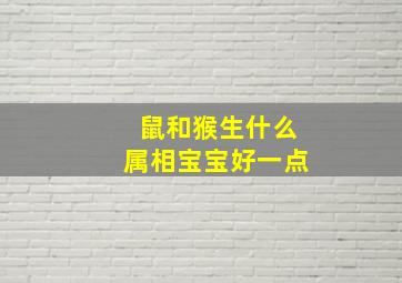 鼠和猴生什么属相宝宝好一点