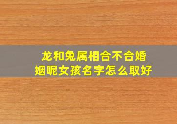 龙和兔属相合不合婚姻呢女孩名字怎么取好