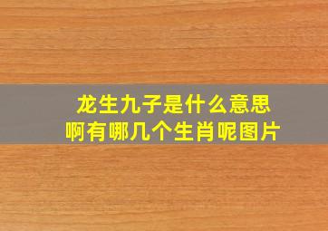 龙生九子是什么意思啊有哪几个生肖呢图片