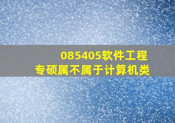 085405软件工程专硕属不属于计算机类