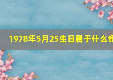 1978年5月25生日属于什么命