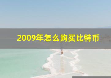 2009年怎么购买比特币