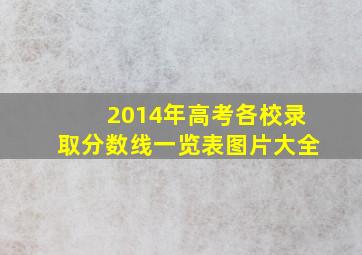 2014年高考各校录取分数线一览表图片大全