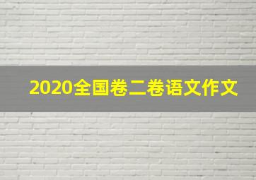 2020全国卷二卷语文作文