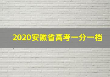 2020安徽省高考一分一档