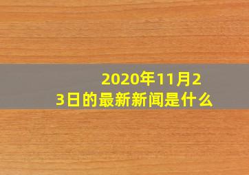 2020年11月23日的最新新闻是什么