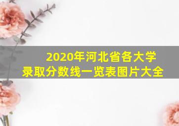 2020年河北省各大学录取分数线一览表图片大全